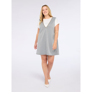 Fiorella Rubino - Vestito corto linea ad A con maxi scollo a V - Nero