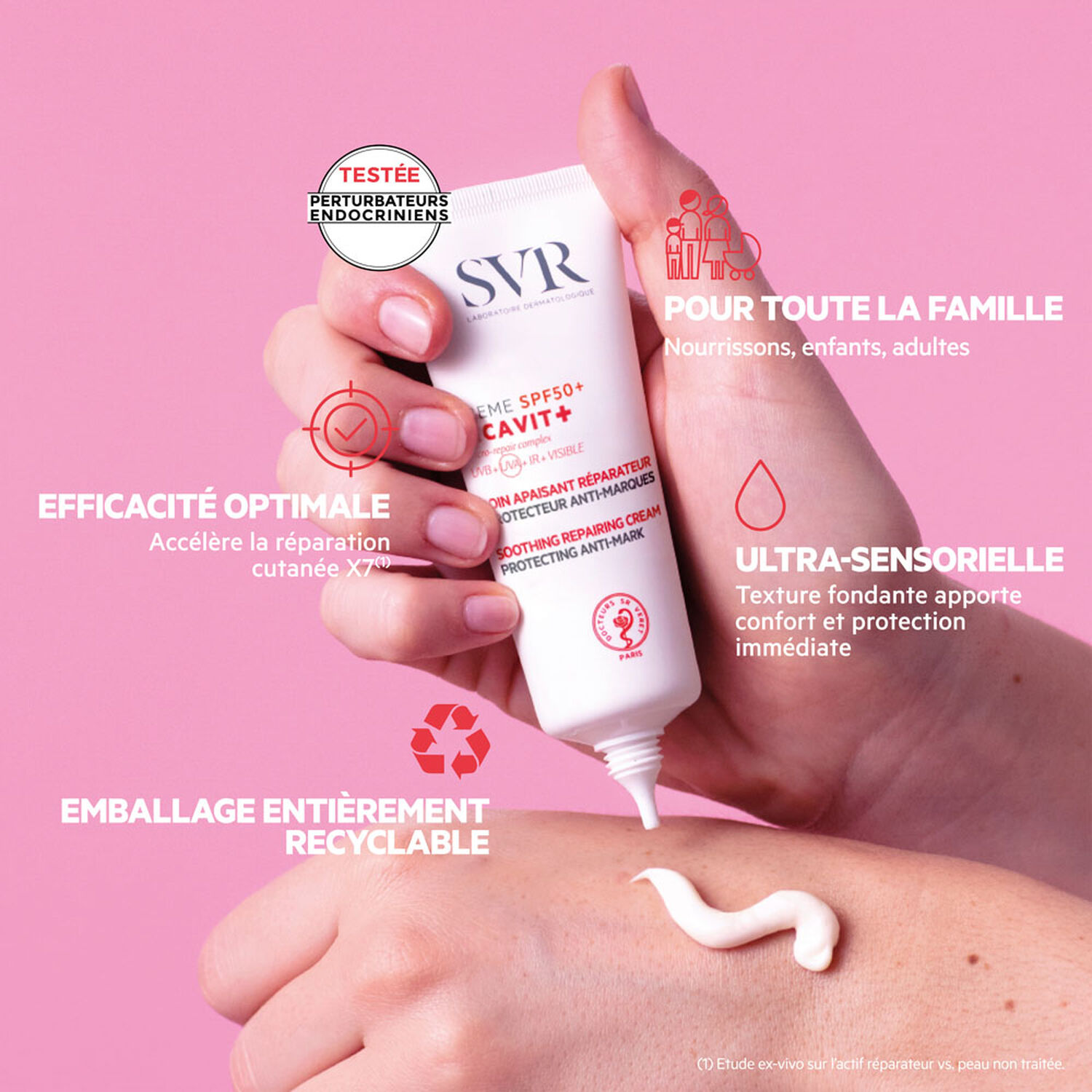 Cicavit+  - Crème Soin Apaisant SPF50+ Réparateur, Protecteur, Anti-Marques 40 ml