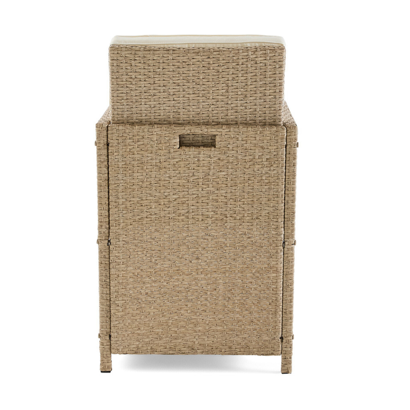 Cuba – salon de jardin encastrable en résine tressé beige - 14 places - coussins beige + housse de protection - Beige