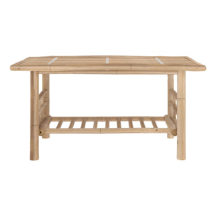 Salon de jardin en bambou avec un canapé d'angle et une table basse - Vadella