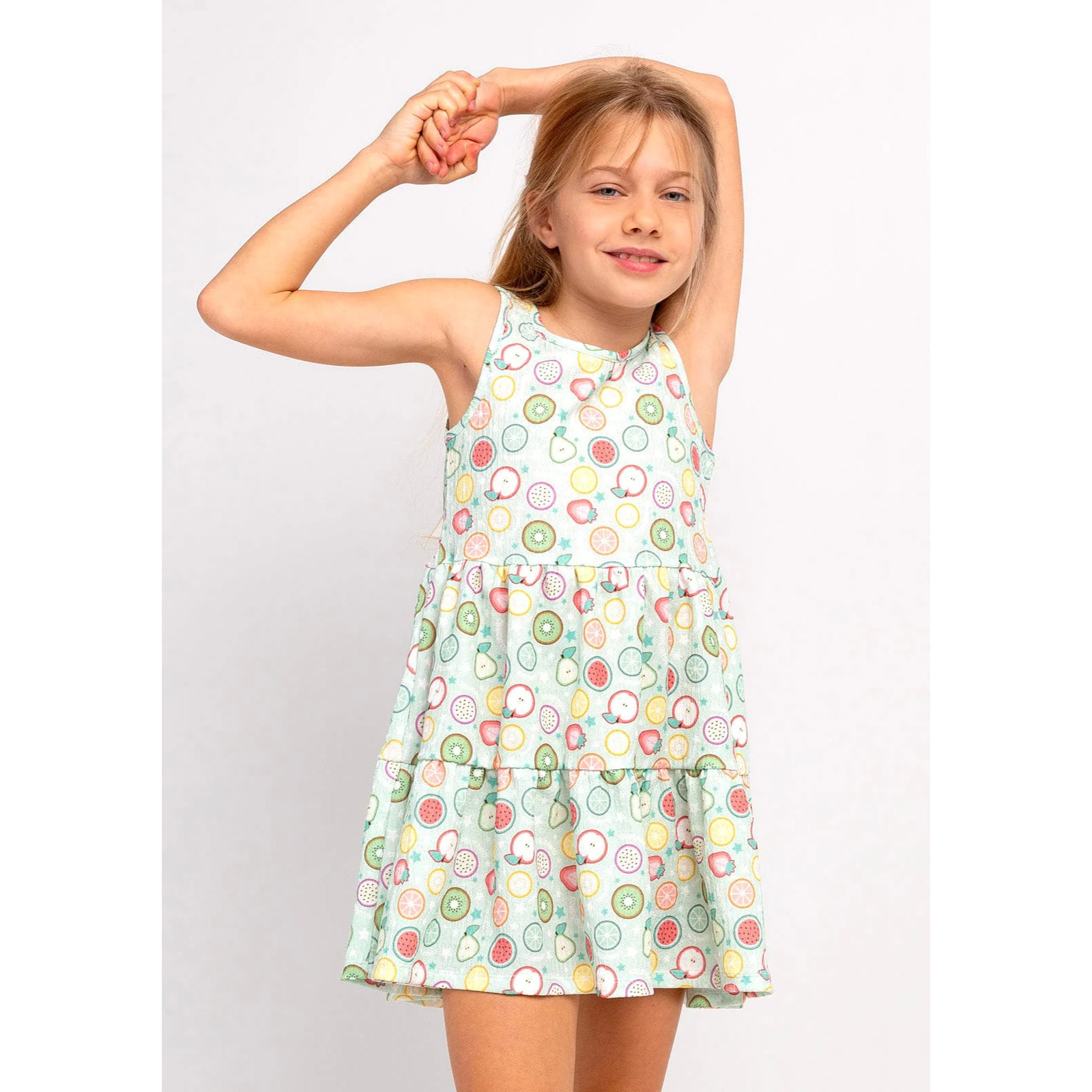 Vestido De Niña Estampado Frutas Menta