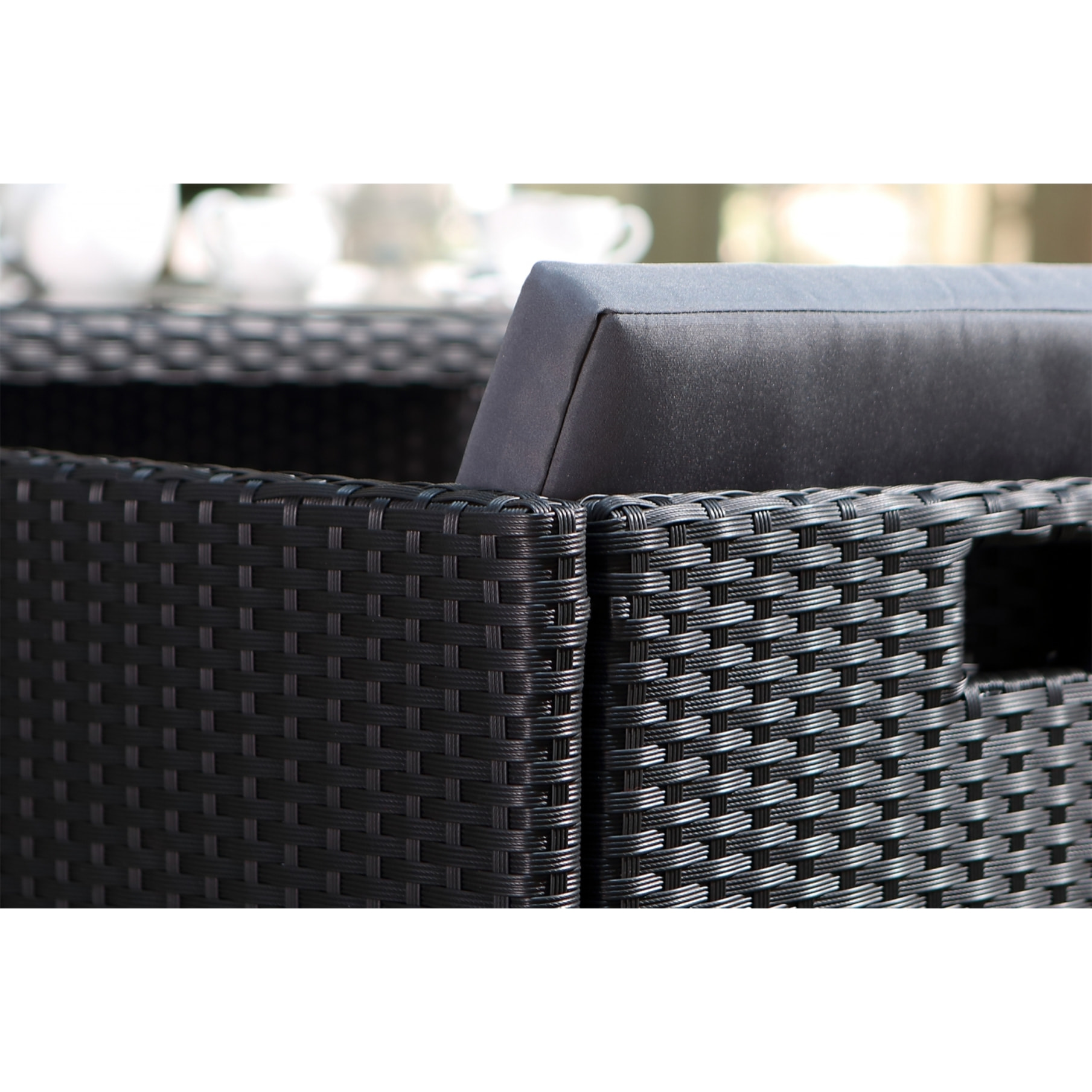 Salon de jardin 6 places noir/gris + housse de protection REGINA