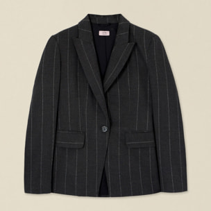 Oltre - Blazer in flanella gessata - Grigio