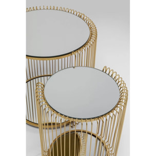 Tables d'appoint Wire Double laiton set de 2 Kare Design