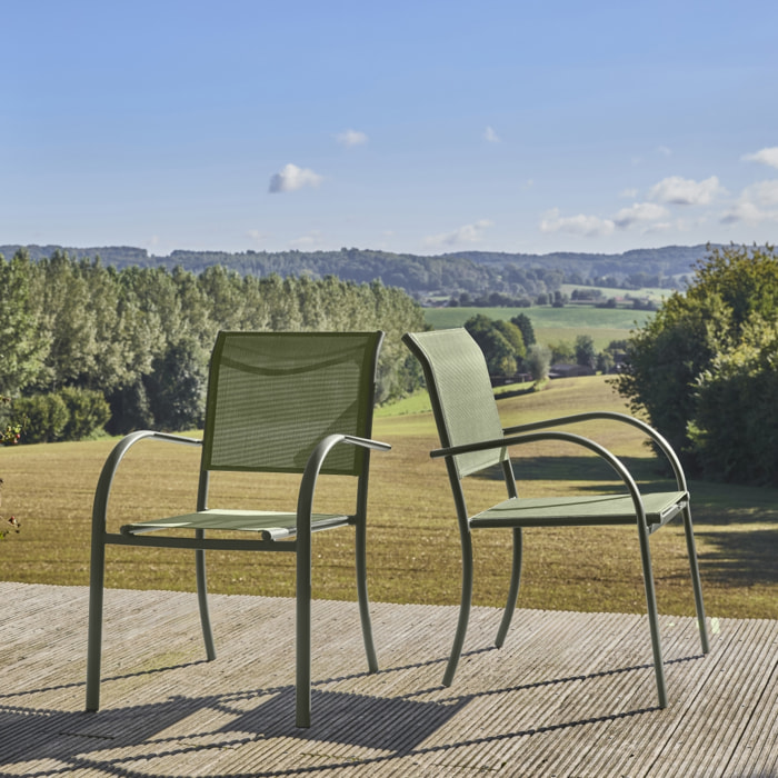 Fauteuil de jardin aluminium (lot de 2) AMARA