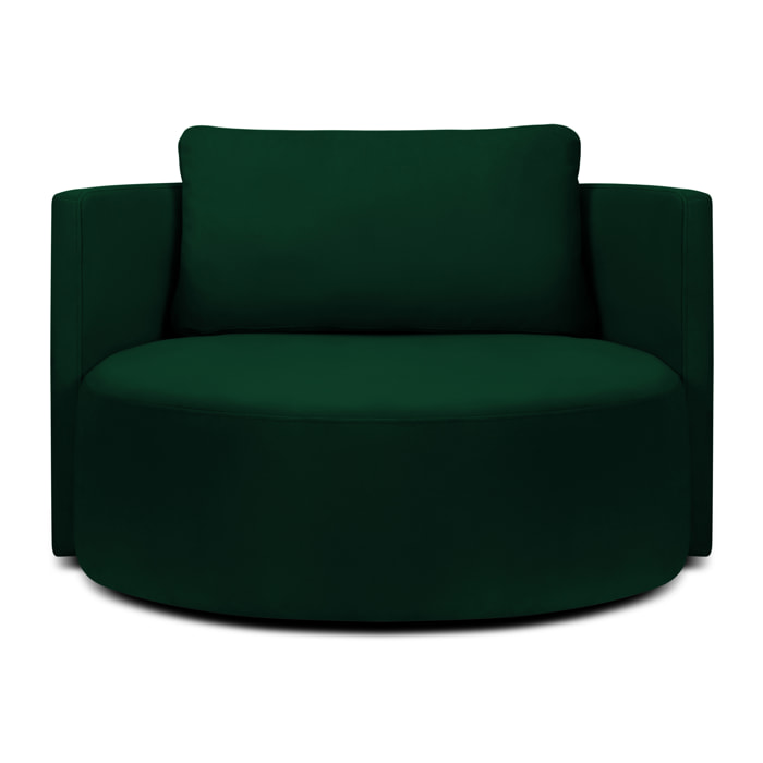 Fauteuil pivotant "Adam" en velours vert bouteille