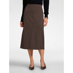 Elena Mirò - Gonna tubino midi jacquard geometrico - Nero