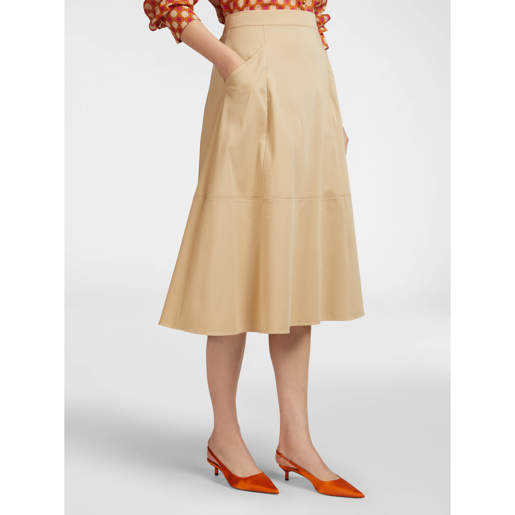 Elena Mirò - falda acampanada - Beige