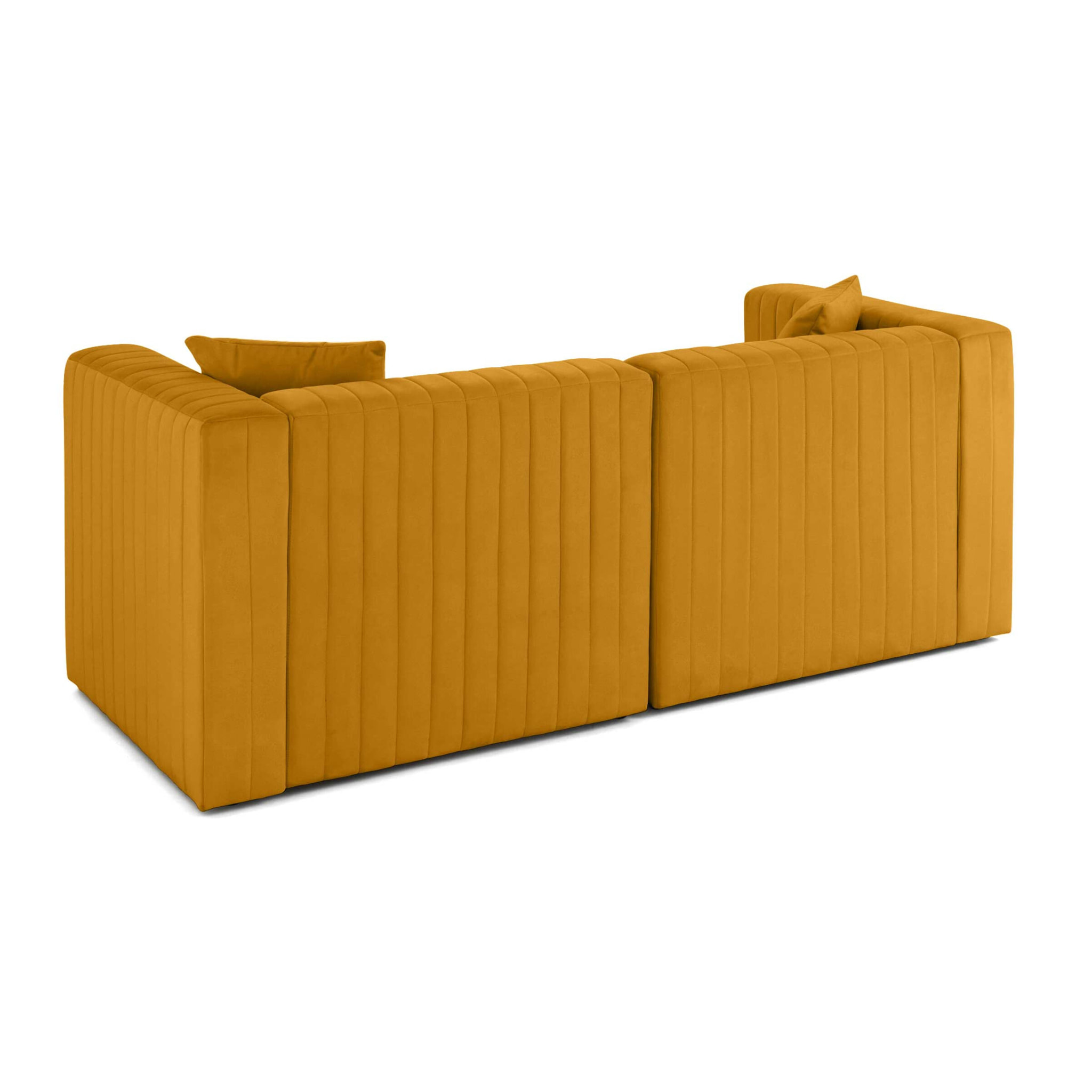 Nova - canapé modulable 2 places - en velours - Jaune
