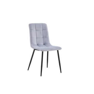 Chaise en velours avec piétement métal noir - PAOLA