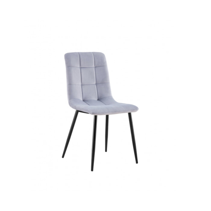 Chaise en velours avec piétement métal noir - PAOLA