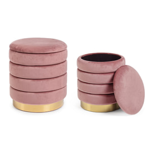 SET DI 2 POUF DARINA ROSA ANTICO