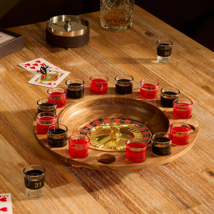 Jeu de roulette Jules ronde D.30cm 17 pièces rouge