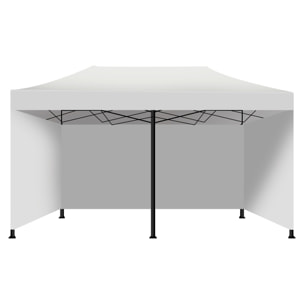 Taman Tenda / Gazebo Per Giardino 3X6 Impermeabile Pieghevole Per Fiere E Mercati Con Teli Laterali Colore Bianco
