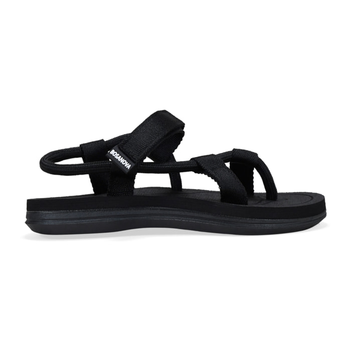 Sandalias deportivas negras de tela