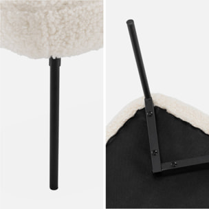 Banc. bout de lit avec revêtement bouclette. écru. pieds en métal noir. L 120 x P 41 x H 42.5cm