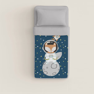 Cool Kids - Saco Nórdico Estampado - Infantil - Con cremallera - Incluye 1 Funda de Almohada - 100% Algodón - Neil