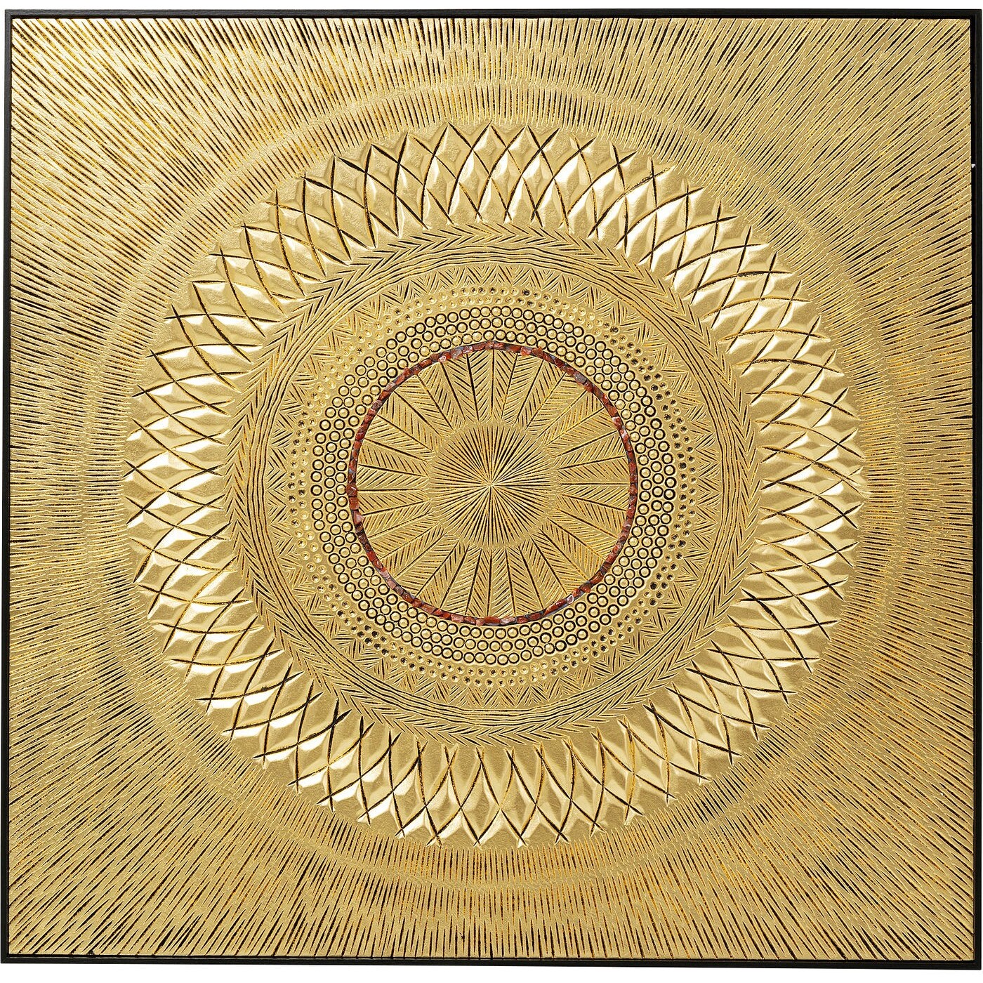 Tableau Art Geometric Circle doré 120x120cm Kare Design