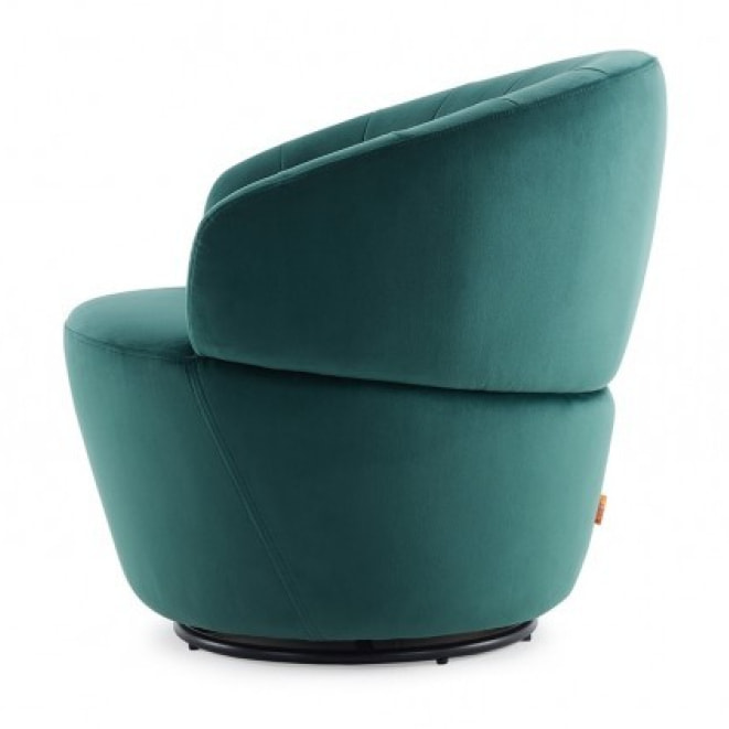 Fauteuil rond pivotant en velours - 5 coloris - ROMANE