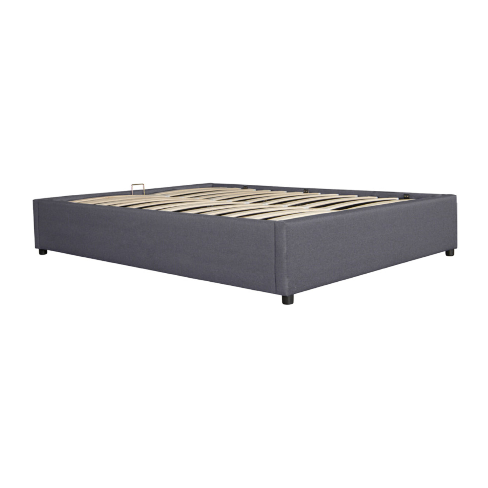 Lit coffre avec sommier Otto - Gris - Tissu