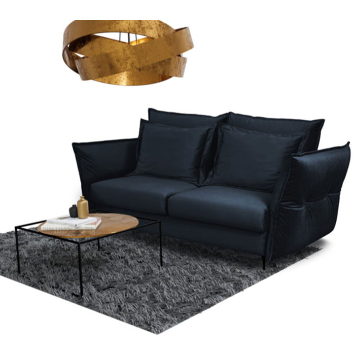 Canapé Velours Droit Convertible Verduro - 3 Places