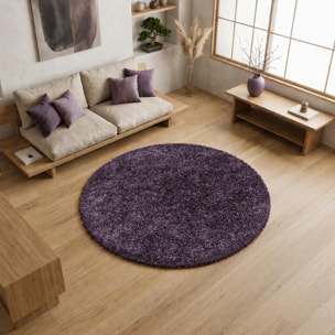 Tapis poils longs shaggy tissé motif uni RIBI