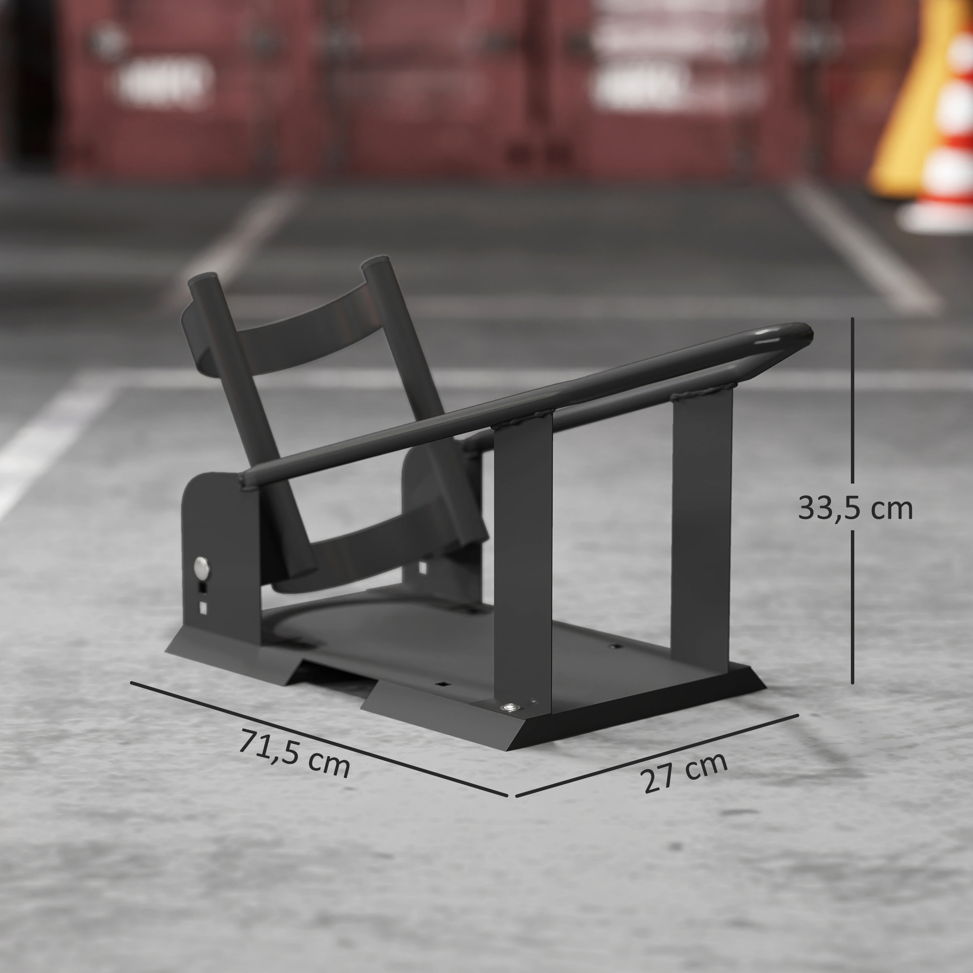 Caballete de Moto Carga 816,5 kg Soporte para Rueda Delantera de Motocicleta Robusta con Altura Ajustable en 3 Niveles para Ruedas Ø38,1-53,34 cm Negro