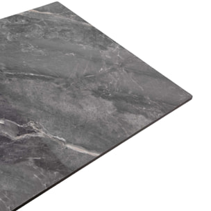 Tavolino Vacchetti in metallo con piano in pietra sinterizzata grigia cm120x65h45