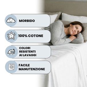 LENZUOLO SOPRA MAX COLOR, 100% Cotone, Tinta Unita, Made in Italy - BIANCO