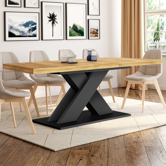 Table à manger extensible Alexia - Bois - Noir