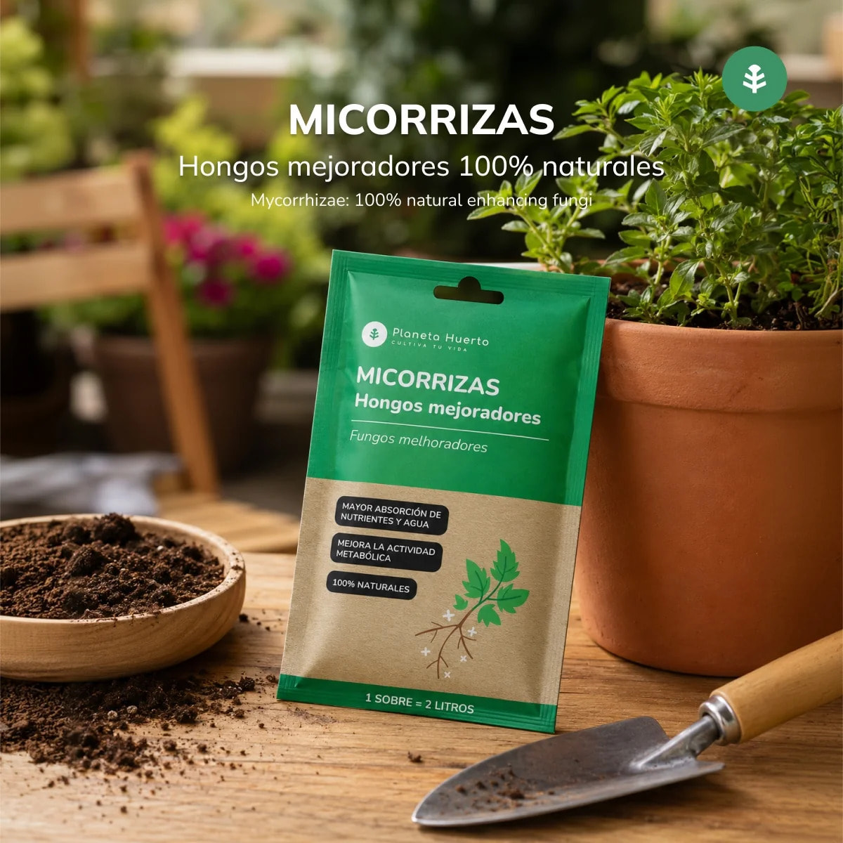 Micorrizas Planeta Huerto Sobre para 2 L