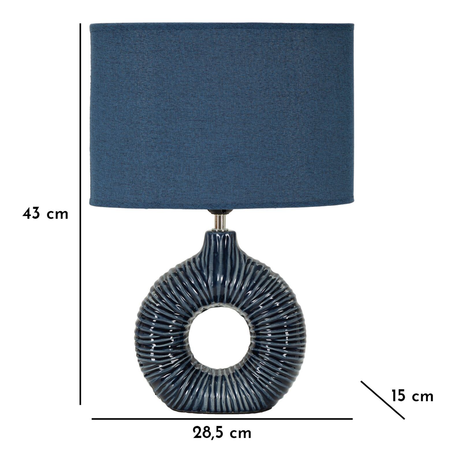 LAMPADA DA TAVOLO SETA BLU CM 28,5X15X43