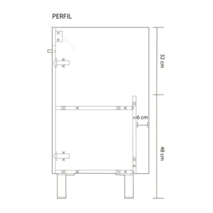 Mueble de baño con espejo LC1 60 Blanco Brillo