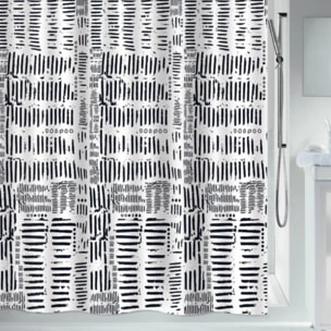 Rideau de douche Polyester CONNECTION 180x200cm Noir & Blanc Spirella