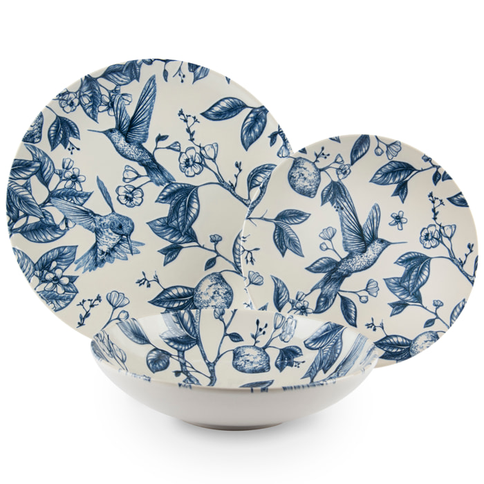 Service assiettes 12 pièces Excelsa – Colibri, Céramique Multicolore