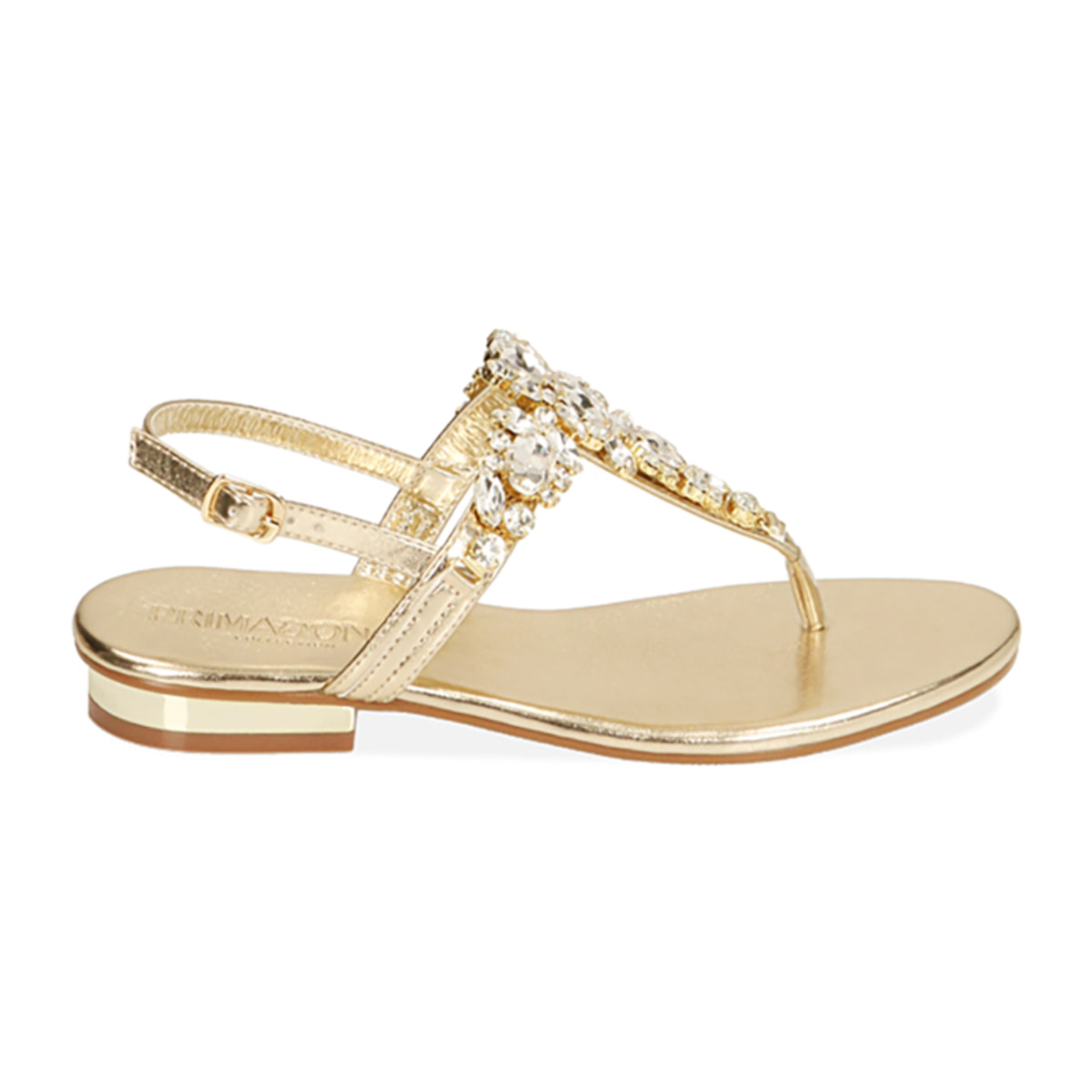 Sandalias planas doradas