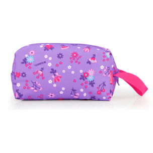 Estuche neceser Gabol VIOLET con flores y resistente al agua