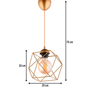 Lámpara de techo 75 cm. envejecido, tipo E 27 Max 60 W