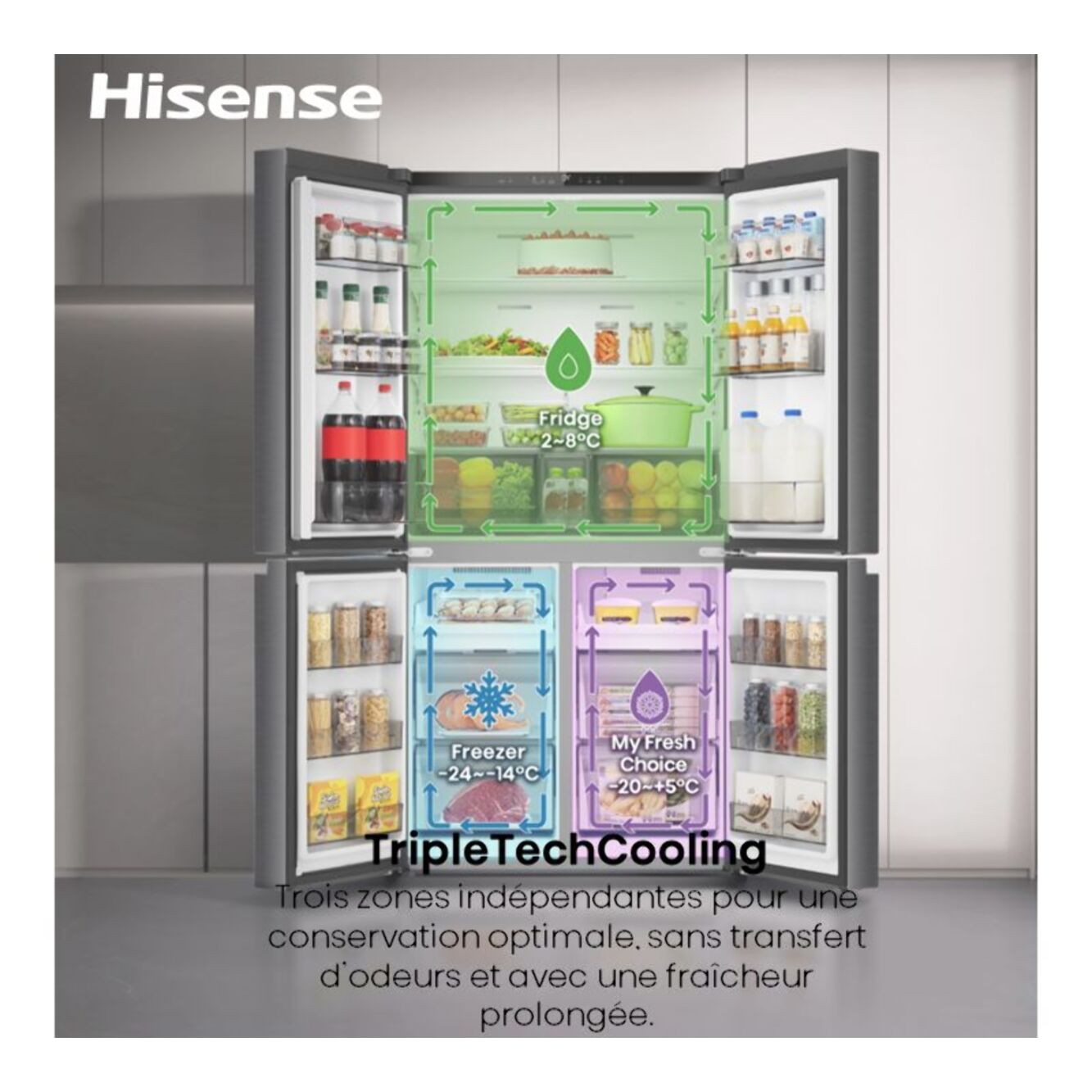 Réfrigérateur multi portes HISENSE RQ5P640SSKD