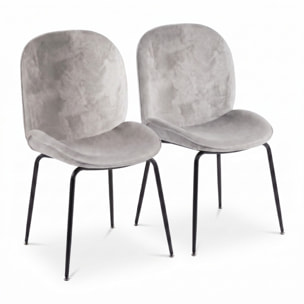 Sedia Imbottita in Effetto Velluto con Gambe in Acciaio, Design Moderno ed Elegante per Sala da Pranzo, Cucina, Soggiorno, Studio e Ufficio