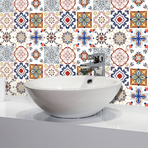 Stickers muraux - Sticker Mural Carrelage adhésif Cuisine Salle de Bain - 9 STICKERS CARRELAGES AZULEJOS SOELNA