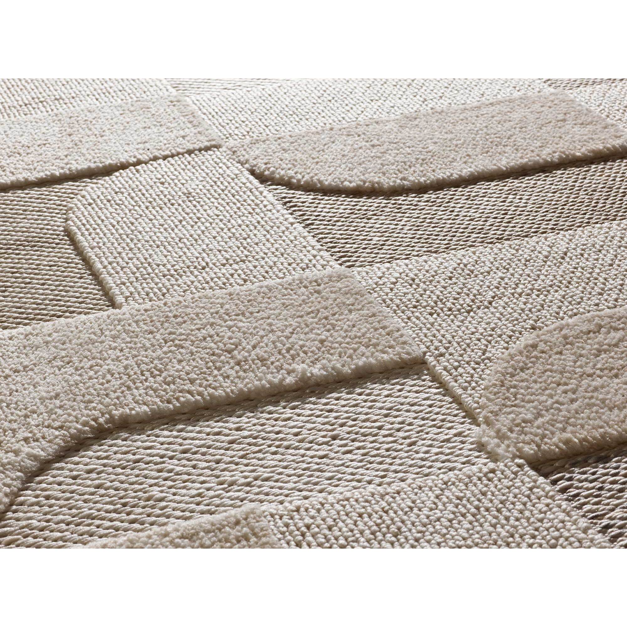 ELEMENT Alfombra en estilo Ã©tnico con relieve de color beige, varias medidas disponibles.