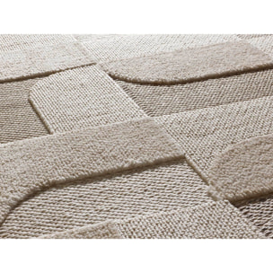 ELEMENT Alfombra en estilo Ã©tnico con relieve de color beige, varias medidas disponibles.