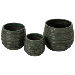 J-Line cache-pot - céramique - bleu pétrole - large