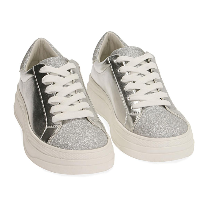 Sneakers argento laminato