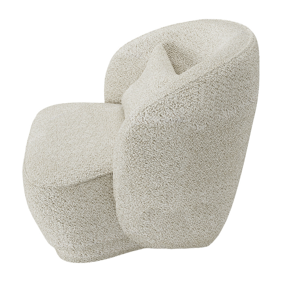 Fauteuil design bouclé beige