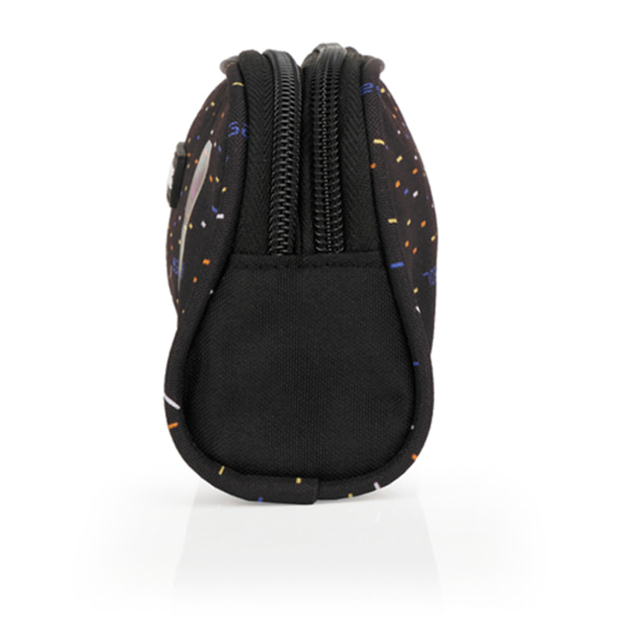 Estuche doble Gabol VIRTUAL negro y resistente al agua