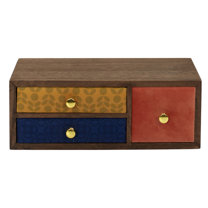 Rangement 3 Tiroirs Velours