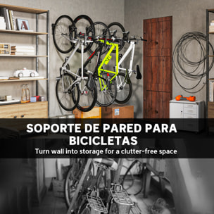 Soportes de Pared para Bicicletas de 4 Piezas, Gancho para Colgar Bicicleta Plegable hasta 30 kg, Portabicicletas de Almacenamiento Vertical con Tornillos, para Casa, Garaje y Sótano, Negro