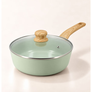 Sauteuse 24cm avec revêtement céramique céladon - tous feux COLORAMA